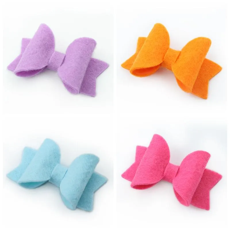 20 teile/los Mädchen Haar Bögen Haarnadeln Barrettes Hairgrip 3 Zoll Solide Hairbow Non Woven Warm Bogen Mit/Ohne Clips Neue_voghion.com
