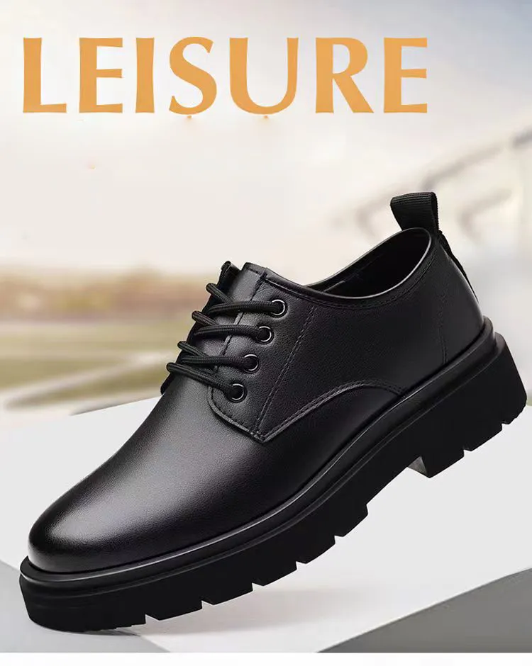 Scarpe uomo in pelle business casual stringate suola morbida_voghion.com