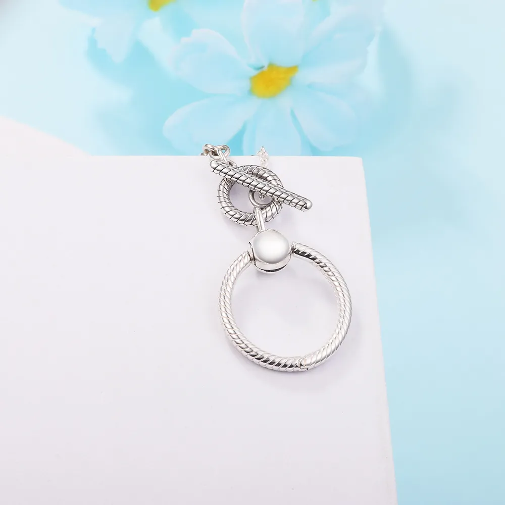 Chains Sier Sterling Jewelry Moments O Pendant T-bar Necklace For Women Gift Original Charm WholesaleChains Sidn22_voghion.com