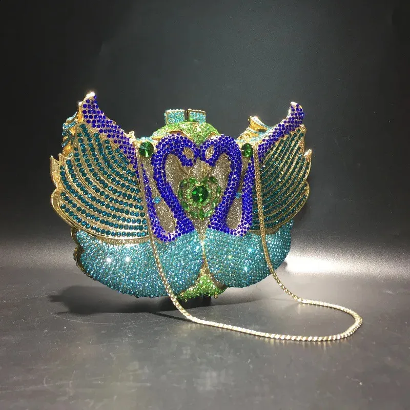 XIYUAN RosaPretoAzulDourado Cristal Noite Clutches Bolsa Oca Mulheres Metal Clutch Bolsa Casamento Festa Baile Jantar_voghion.com
