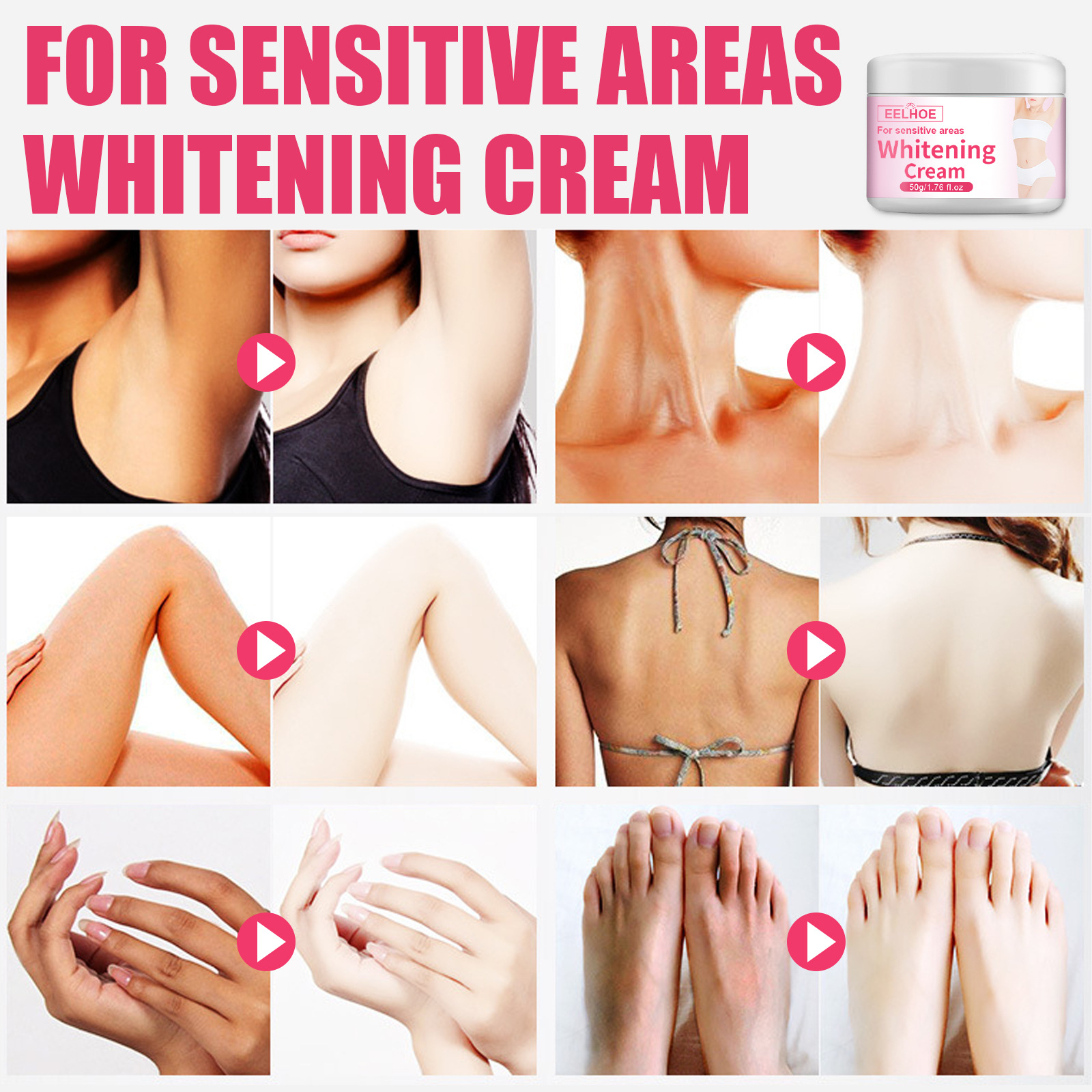 EELHOE Whitening&Brightening Reduces Melanin concealer in Underarm Privacy Moisturizing Skin Care Cream_voghion.com