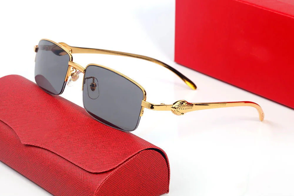 Sunglasses frameless big head leopard print metal men's and women's casual designer prescription fashion glasses with_voghion.com