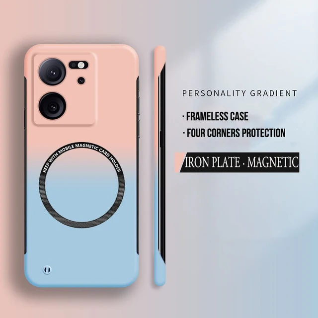 Harte PC-Farbverlaufsfarbe, rahmenlose Telefonhülle für Xiaomi Mi 13T 12T 13 11 Lite Poco F5 Pro, magnetische, matte, dünne Abdeckung_voghion.com