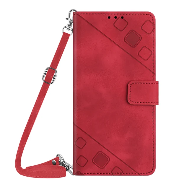 Strap Flip Wallet Case für Samsung Galaxy S23 Ultra S22 Plus S21 S20 FE A14 A34 A54 Haut Leder Karte Crossbody Halskette_voghion.com
