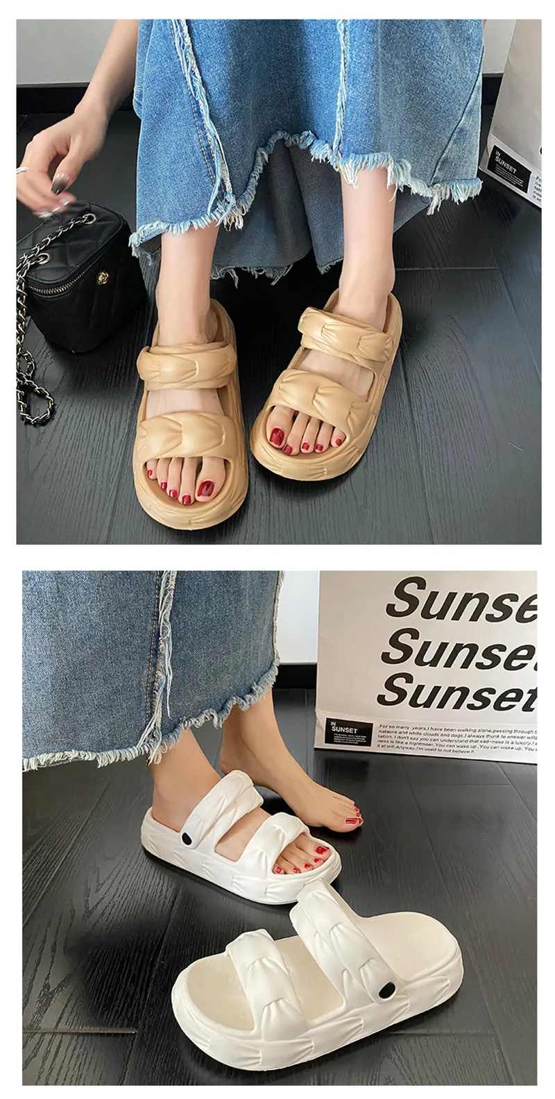 Women's Double Strap Eva Sandals Comfortable Non Slip Summer_voghion.com