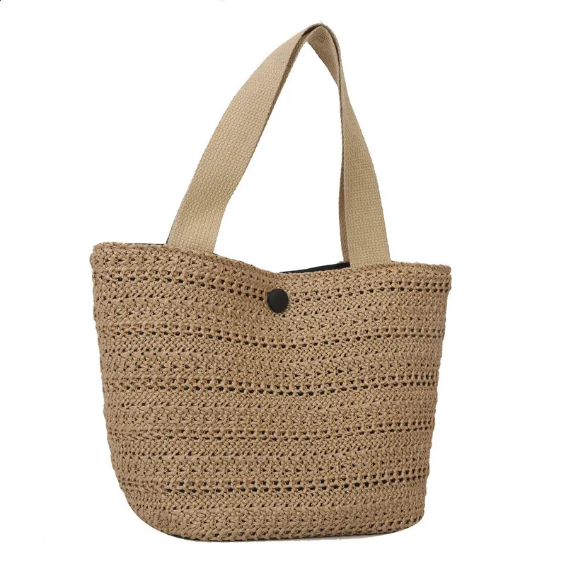 Personalisierte Stroh Tragetasche Für Damen Retro Strandhandtasche_voghion.com
