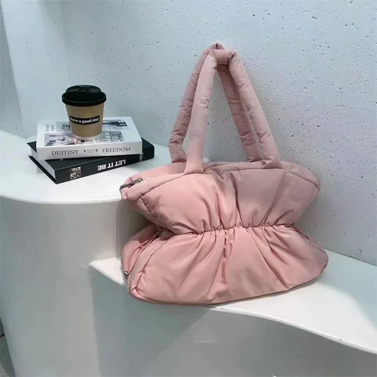 Damen Nylon Puffer Tasche Große Schultertasche Und Handtasche_voghion.com