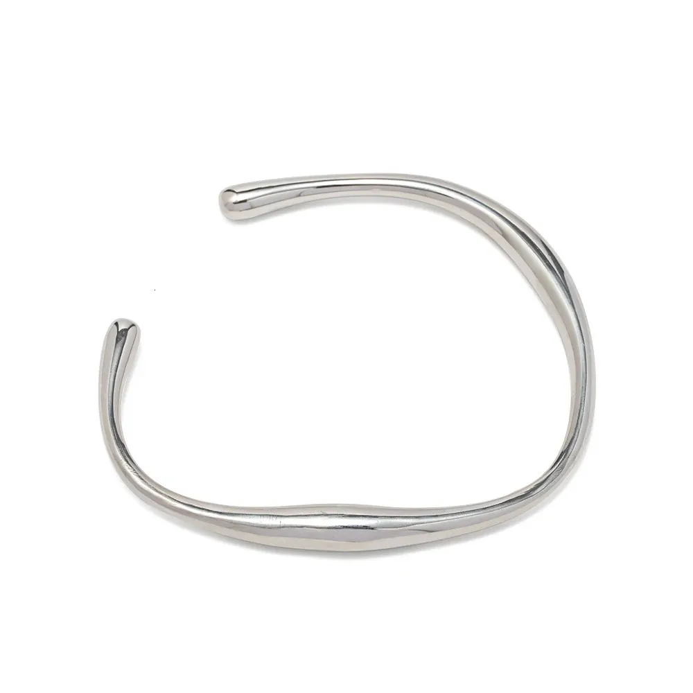 Stainless Steel Cuff Bangle Gold Plated Statement Bracelet_voghion.com