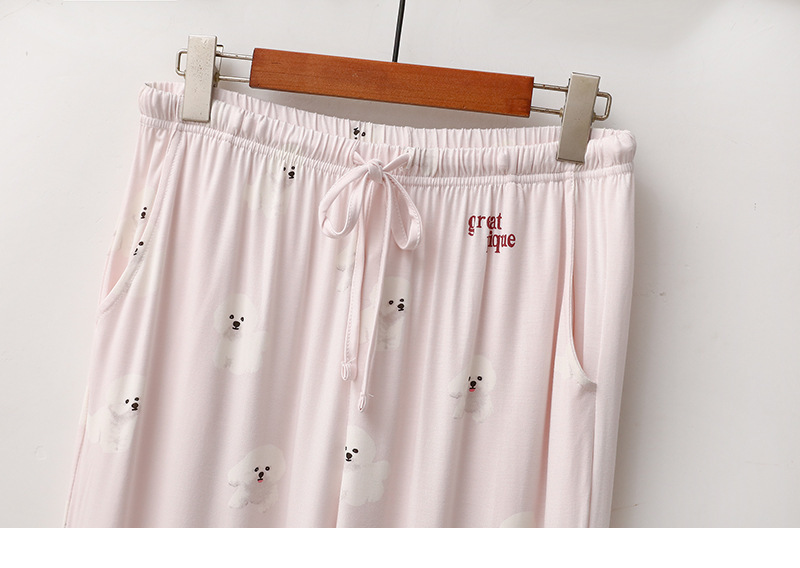 Abbigliamento da donna Modal Ice Cream Donna Cartone animato Pomerania Bichon Carino Stampa Pantaloni a maniche corte Abiti da casa larghi Pigiama_voghion.com