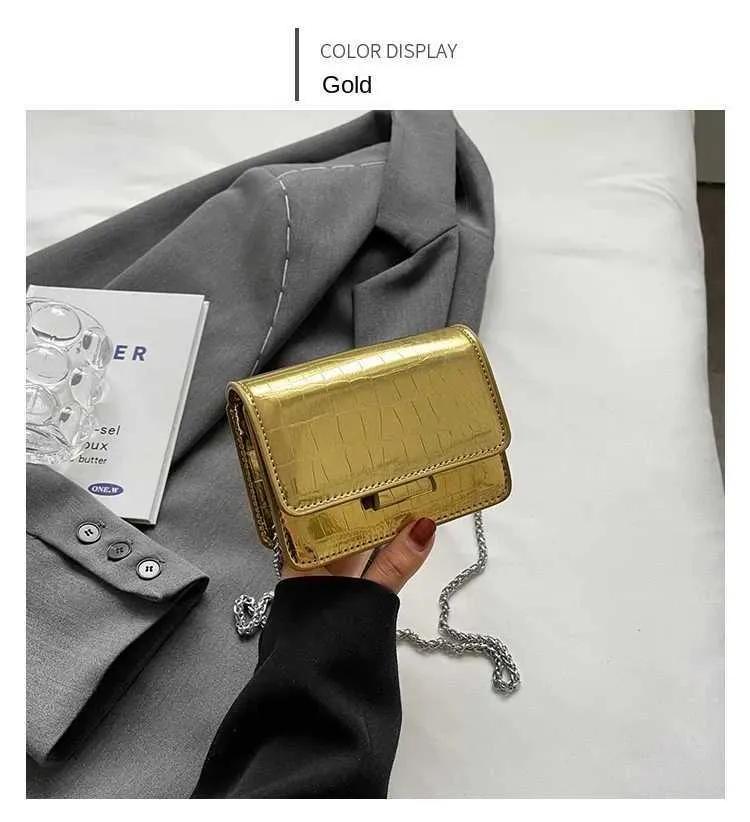 Vintage Frauen Sier Chic Umhängetasche Designer Kleine Schulter Taschen Mode Gold Mini Platz Nette Pu Leder Handtasche241216_voghion.com