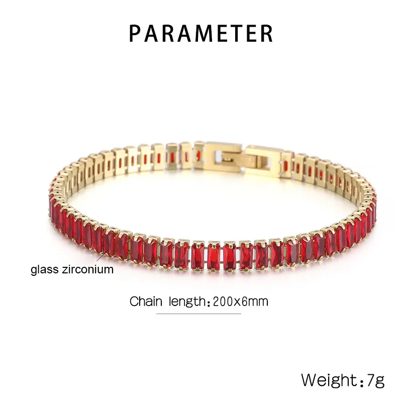 Exquisite Zircon Link Bracelet In Gold Stainless Steel Finish_voghion.com