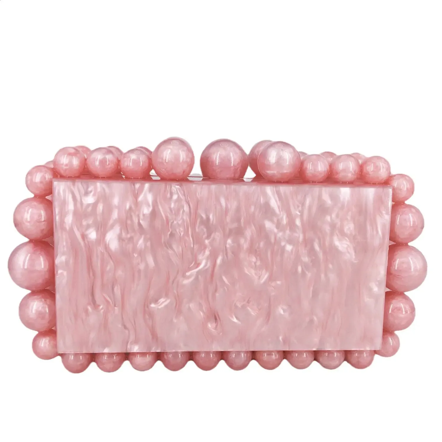 Acryl Box Clutch Perlen Abendtasche Für Damen Umhängetasche_voghion.com