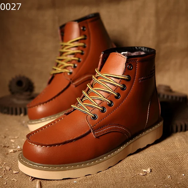 Martin laarzen heren lente en herfst Britse stijl Amerikaanse retro korte laarzen, werkkleding leren schoenen, hoge top_voghion.com
