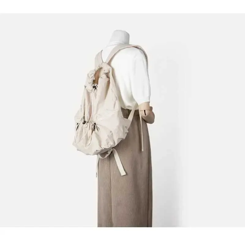 Fashionable Women's Nylon Drawstring Backpack Casual Travel Bag_voghion.com
