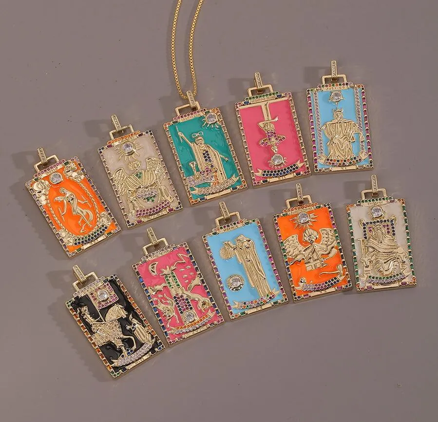 Collana con ciondolo carta dei tarocchi stile hip hop_voghion.com