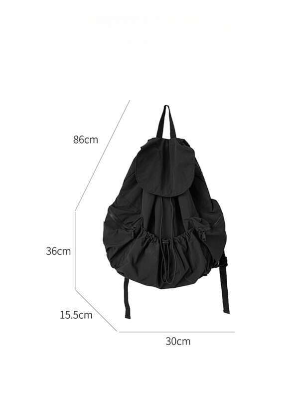 Nuovo zaino da donna in nylon con coulisse plissettata, tendenza di nicchia, zaino con patta per studenti, borsa a tracolla per ragazze_voghion.com