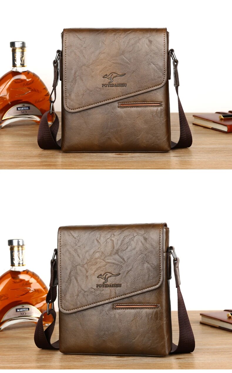 Summer Brand Kangaroo Messenger Bags Leather Casual Crossbody For Men Business Shoulder Bag Male Small Handbag_voghion.com