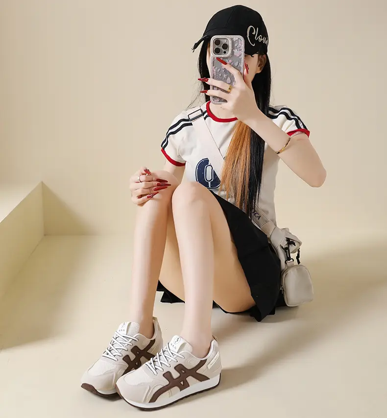 Chaussures de mode décontractées pour femmes, double maille respirante, style sport et extérieur, niche tendance_voghion.com