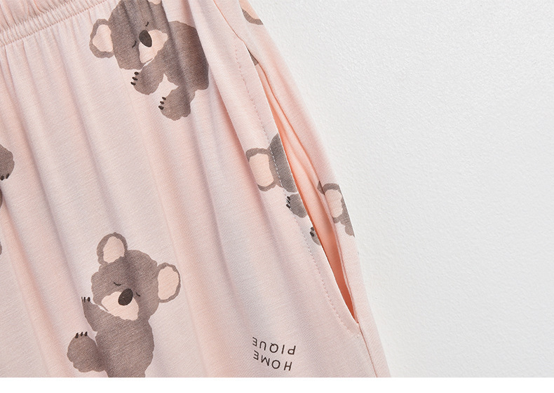 Abbigliamento da donna Modal Primavera e Autunno Nuovo Pigiama Donna Cartone Animato Carino Koala Pantaloni Manica Lunga Comodo Morbido Set di Vestiti per la Casa_voghion.com