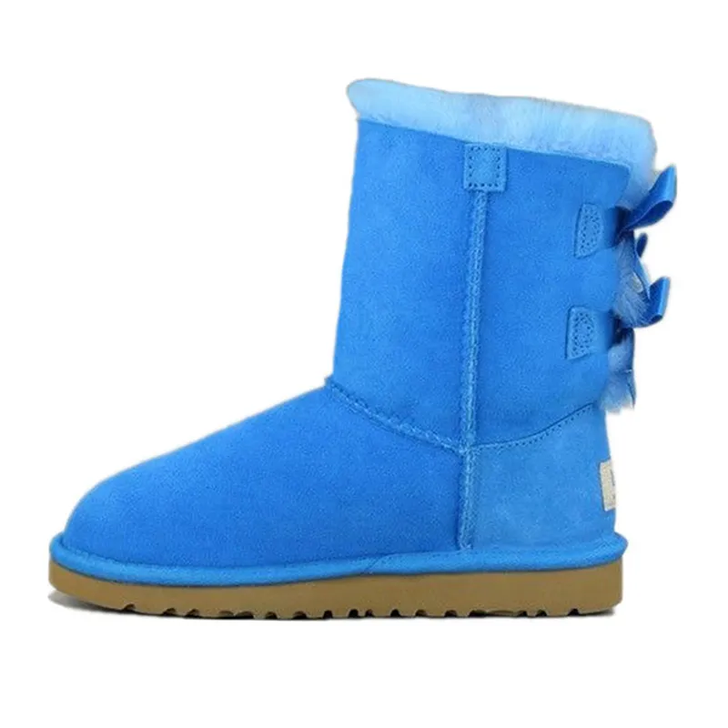 Boots Australia Designer Womens Girls Ankle Winter Snow Boot Slip-On fur Leather Ladies Booties Bailey Bow Chesut Black_voghion.com
