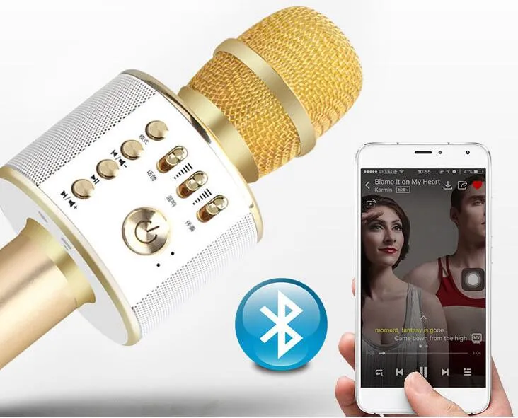 K38 4 Colors For Wireless Bluetooth Karaoke Microphone Handheld KTV Home Mic Speaker Player Professional Microphones_voghion.com