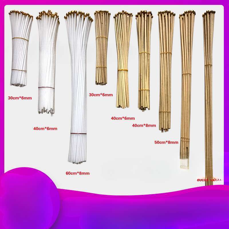 Drapeau publicitaire en plastique blanc à manivelle de 30 cm avec mât pivotant en bois et bambou_voghion.com