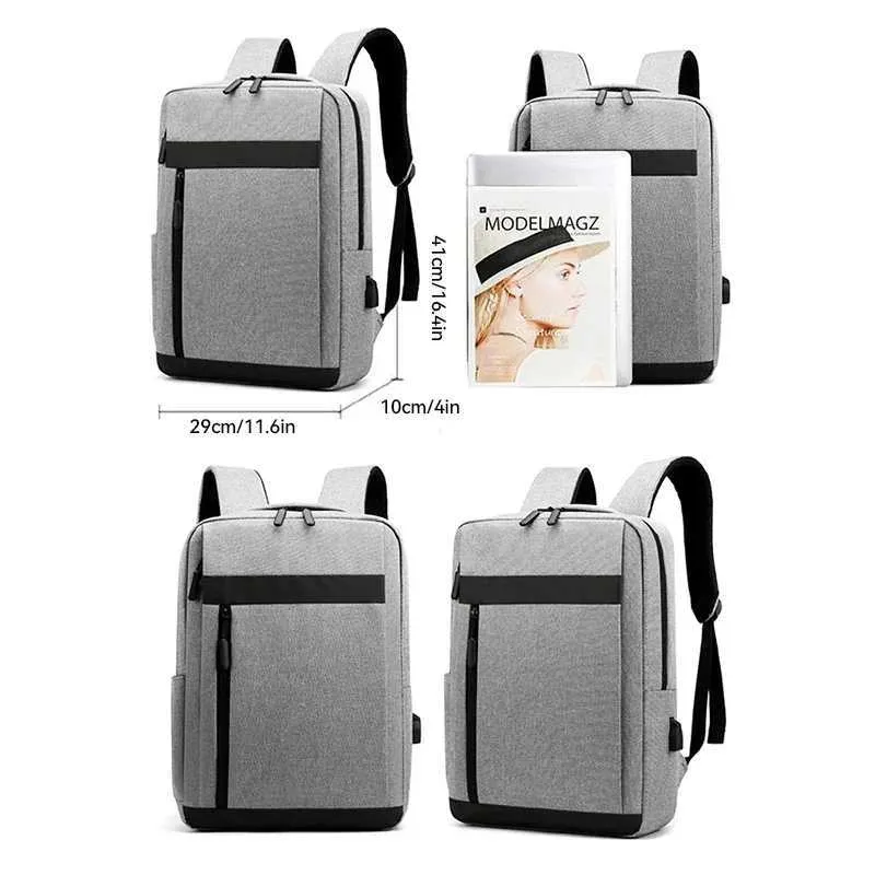 Rucsac pentru laptop de afaceri, capacitate mare, multifuncțional, cu încărcare USB, impermeabil, cu film, geantă de umăr casual pentru laptop_voghion.com