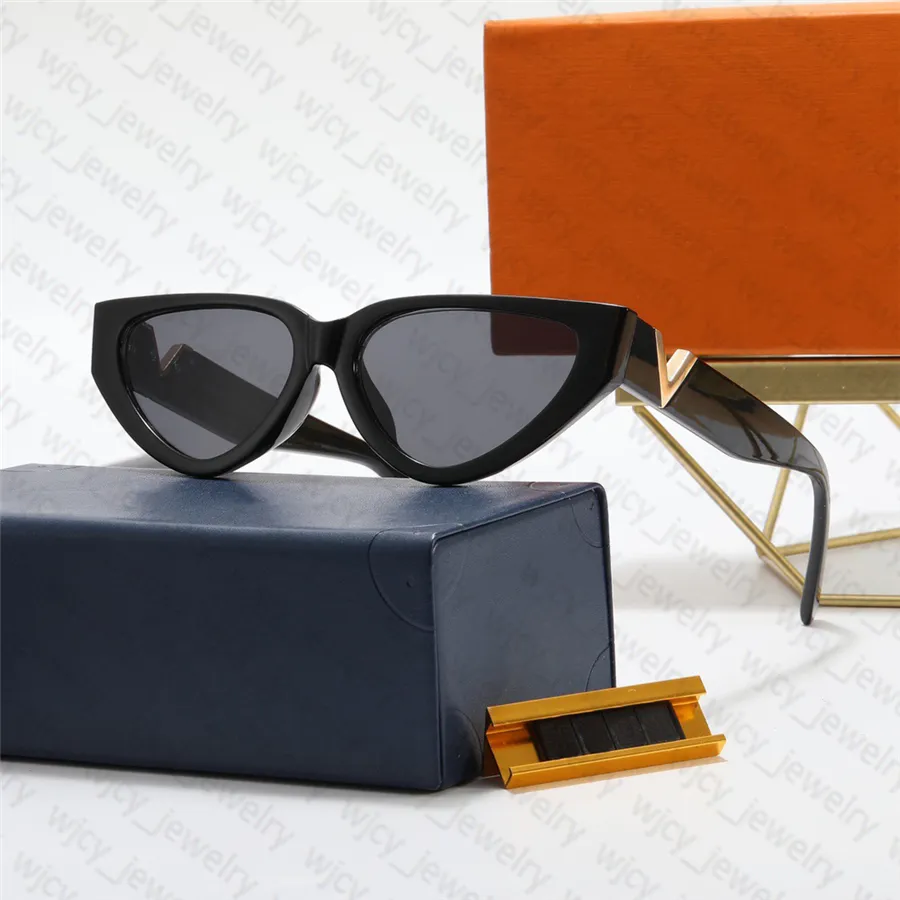 Summer Designer Sunglasses Beach Glasses Fashion Cat Eye Full Frame Letter Design for Man Woman 4 Color Good Quality_voghion.com