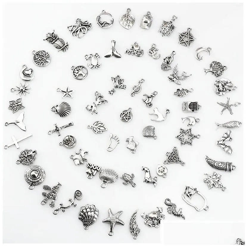 Charms Mix 120 piezas Vintage Antique Sier Mini Life Alloy Pendant Diy Making Drop Delivery Hallazgos Componentes Joyería Judía_voghion.com