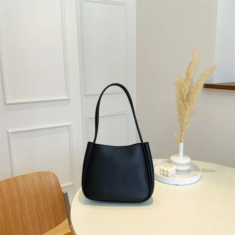Summer PU Leather Women Underarm Totes Pure Color Casual Small Top-Handle Bags Handbags Purse Ladies Shoulder Bag_voghion.com