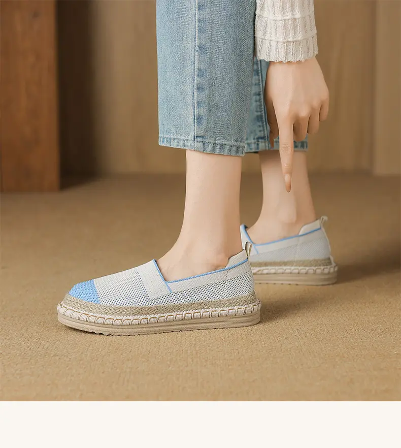 CMY Summer New Fly Woven Shoes Mesh Breathable Straw Fisherman Shoes_voghion.com