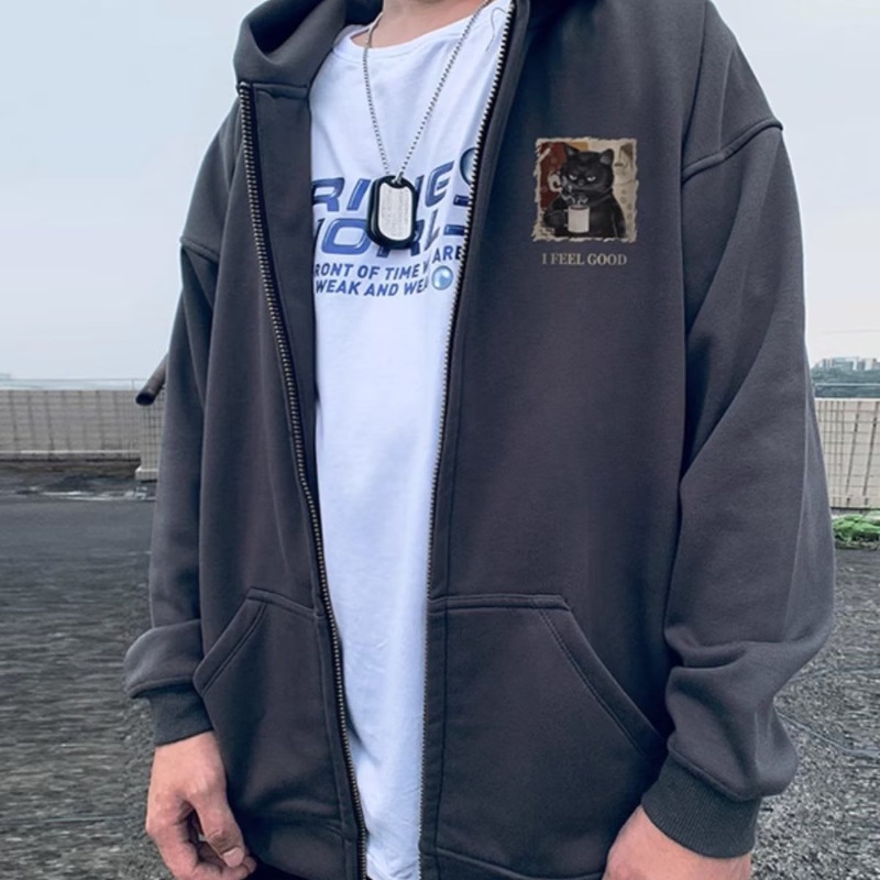 Neue Winterjacke mit Reißverschluss und Cartoon-Muster für Herren_voghion.com
