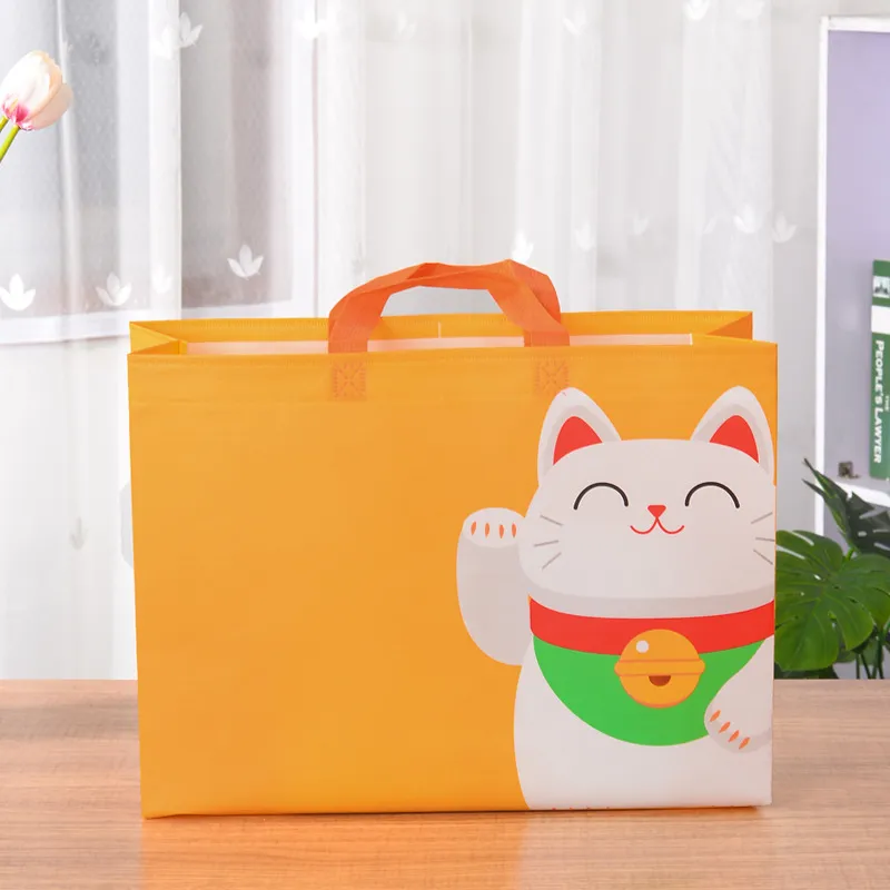 Non-woven Fabric Reusable Shopping Bags 4 Sizes Foldable Tote Grocery Clothes Storage Travel Eco Friendly Shopper Bag_voghion.com