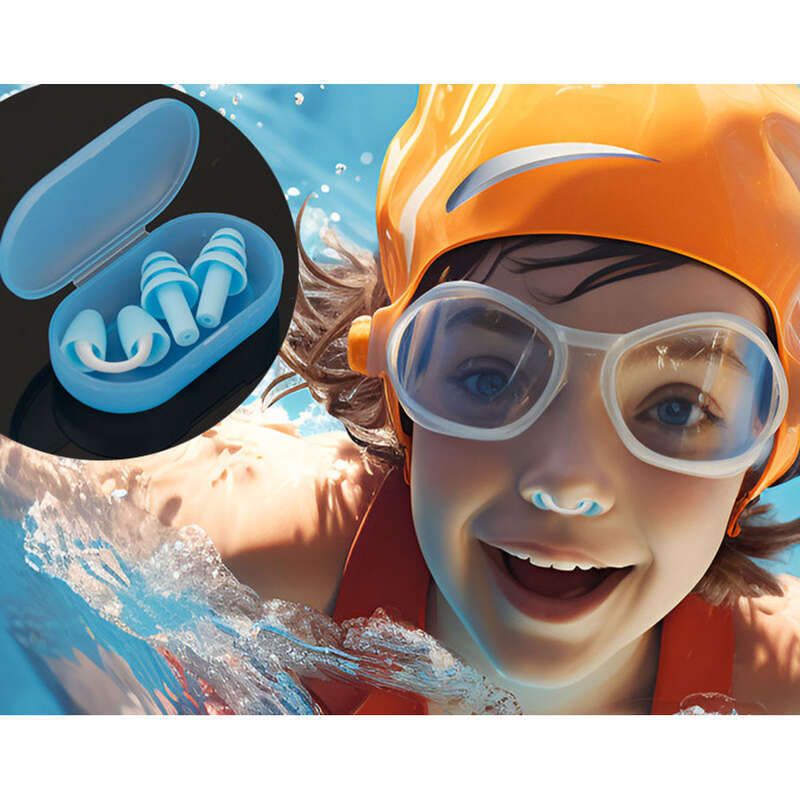 【 1723 Personen Kollektion 】 Schwimmstöpsel, unsichtbarer Tauchnasenclip, Silikon-Ohrstöpsel-Set für Erwachsene, Anti-Erstickungs-Kugel_voghion.com