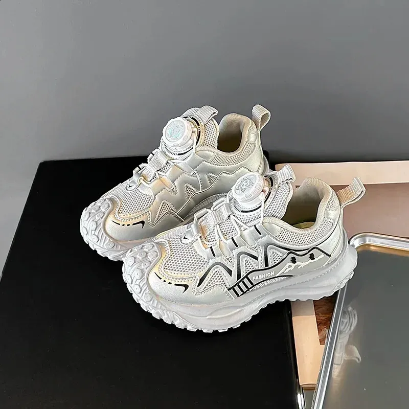Dziecięce sportowe buty dla chłopców antypoślizgowe PU dziewczęce do koszykówki modne skórzane buty dziecięce krótkie i grube do szkoły tenisowej_voghion.com
