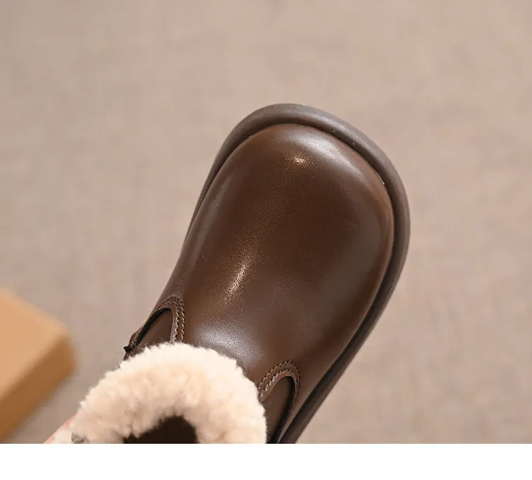 Copii clasici de iarnă, pufoși și moi, fete și băieți, zăpadă la modă, versatil, cald, pentru copii, Kidsnest, școală cauzală, gleznă pentru copii mici_voghion.com