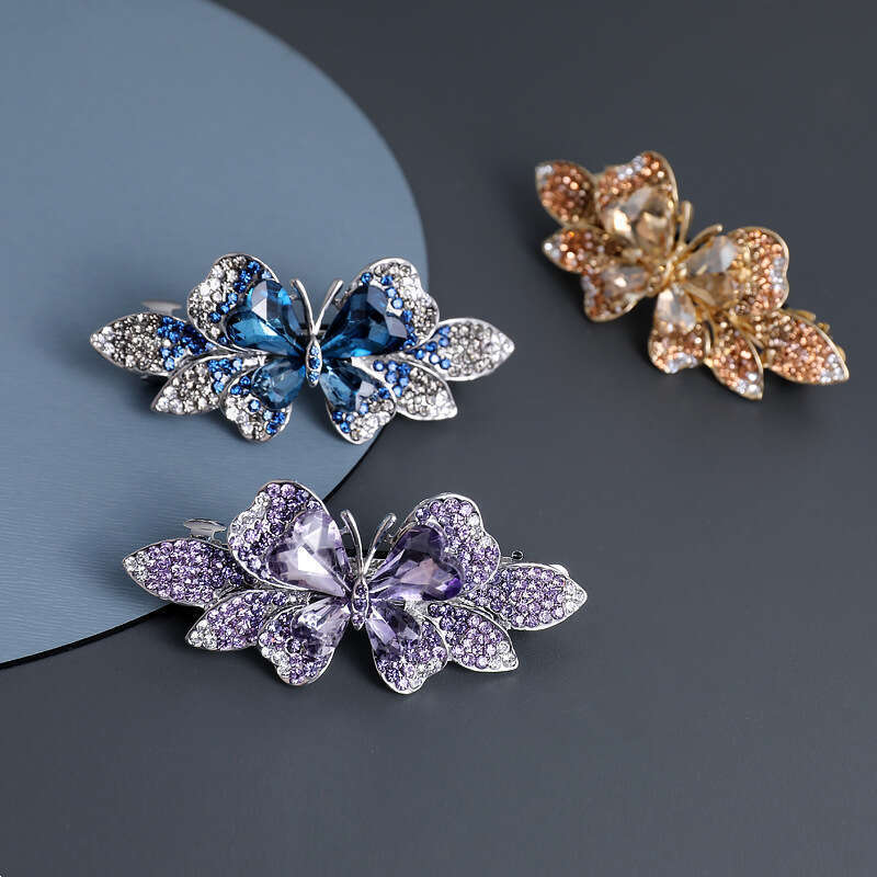 Piccolo 6 cm con manicotto antiscivolo, clip a farfalla, accessori per fermagli per capelli a molla squisiti e compatti_voghion.com