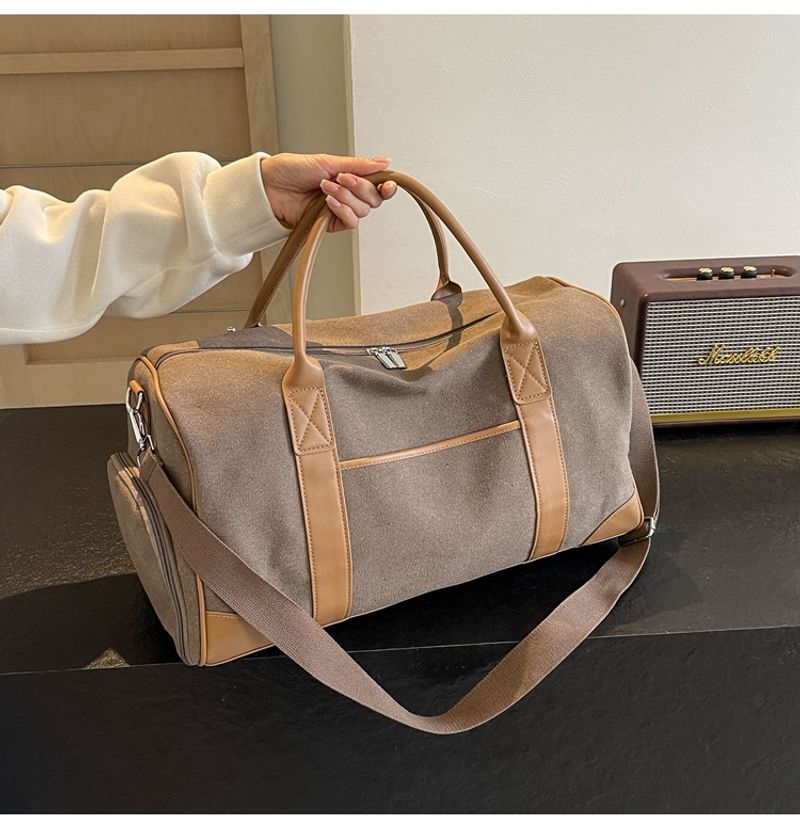 Neutrale Handreisetasche, große Outdoor-Reisetasche, Sport- und Fiesstasche Damen, Retro-Gepäcktasche aus Canvas für_voghion.com