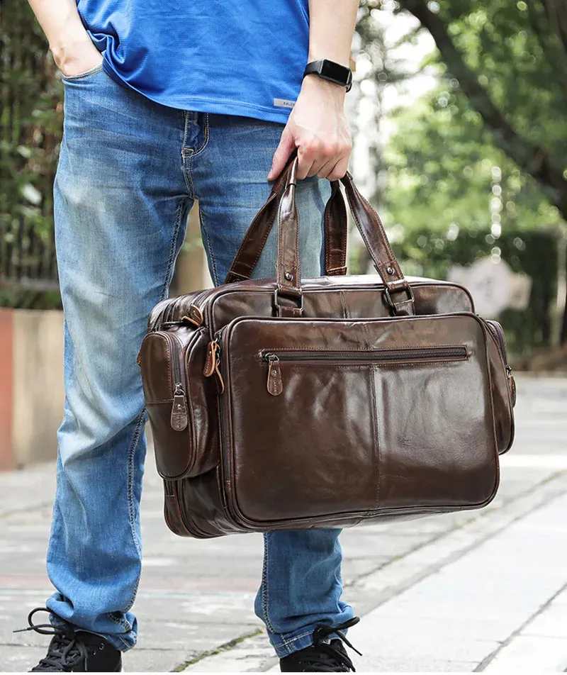 Herren Aktentasche Aus Echtleder Für Laptop Und Business_voghion.com