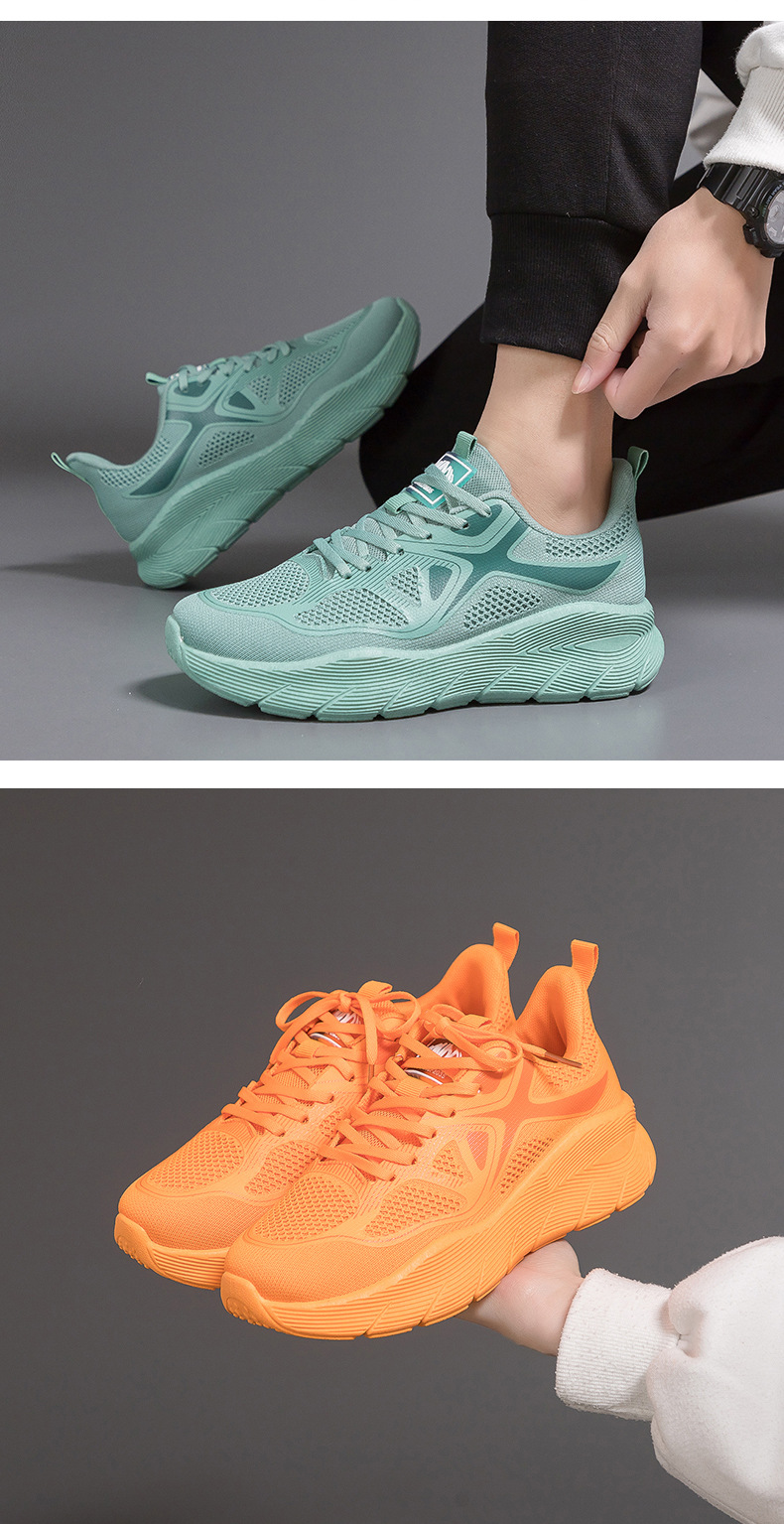Men's Breathable Running Shoes Thick Sole Versatile Sneakers_voghion.com