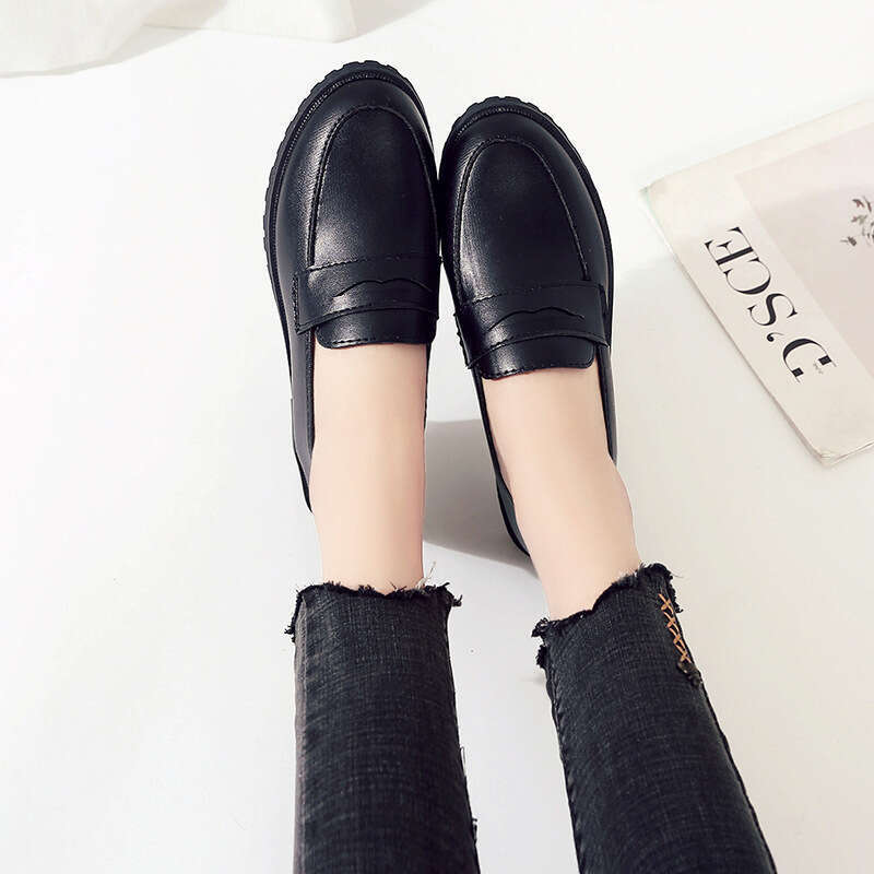 Women's Loafers Casual Leather Shoes With Thick Sole For Comfort_voghion.com