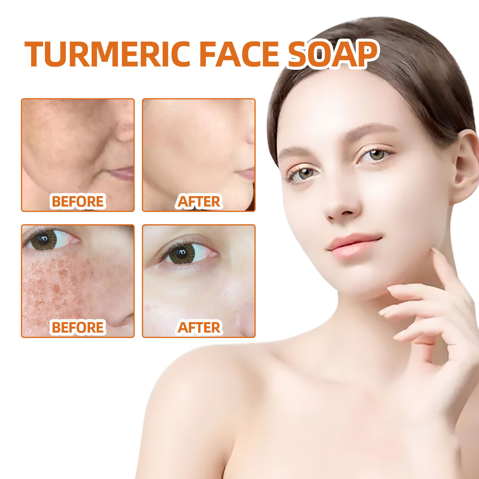 West&Month Curcuma Facial Repair Nettoyage doux, décoloration des taches, lissage des ridules savon nettoyant_voghion.com