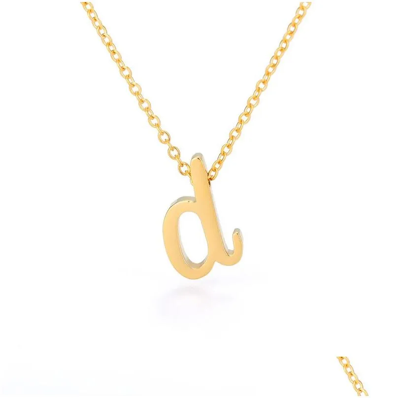 Pendant Necklaces Vintage Tiny Initial Letter For Women Stainless Steel Old English Necklace Birthday Gothic Jewelry_voghion.com