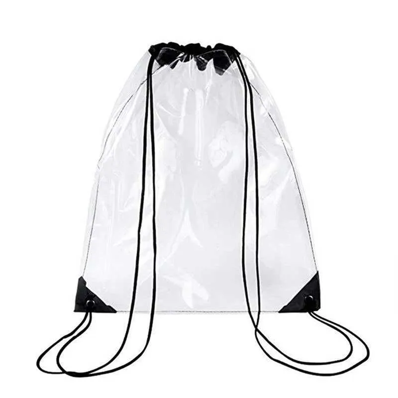 New Transparent Drawstring Backpack Fruit storage Tote Gym Bag Sport Pack Unisex Large Capacity Lightweight Beach_voghion.com