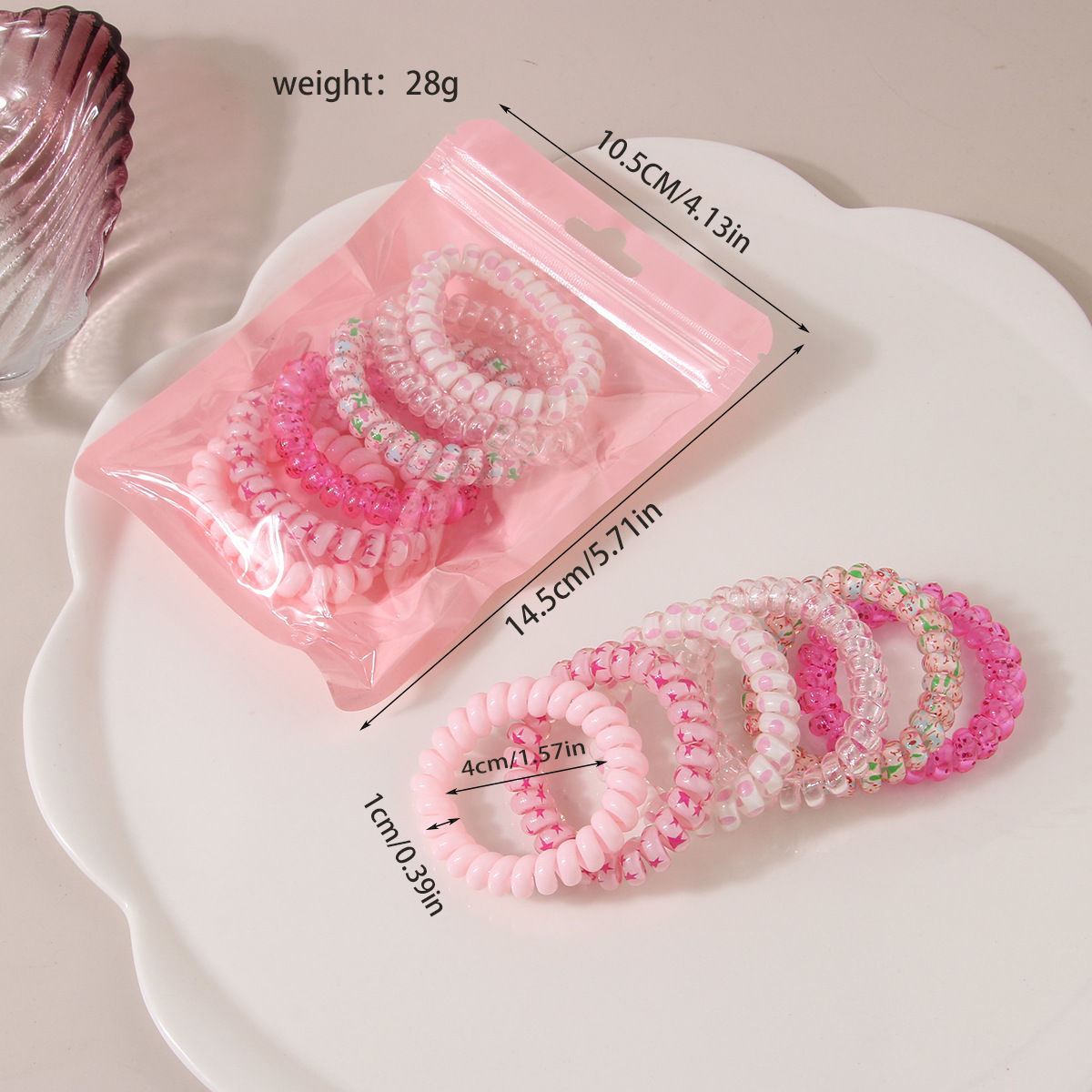 Guanyang 6-teiliger Telefonleitungs-Haarring, Dopamin, Bonbonfarbe, Haarring für Damen, hochelastisch, Farbe, Haarseil, Basic-Haarseil_voghion.com