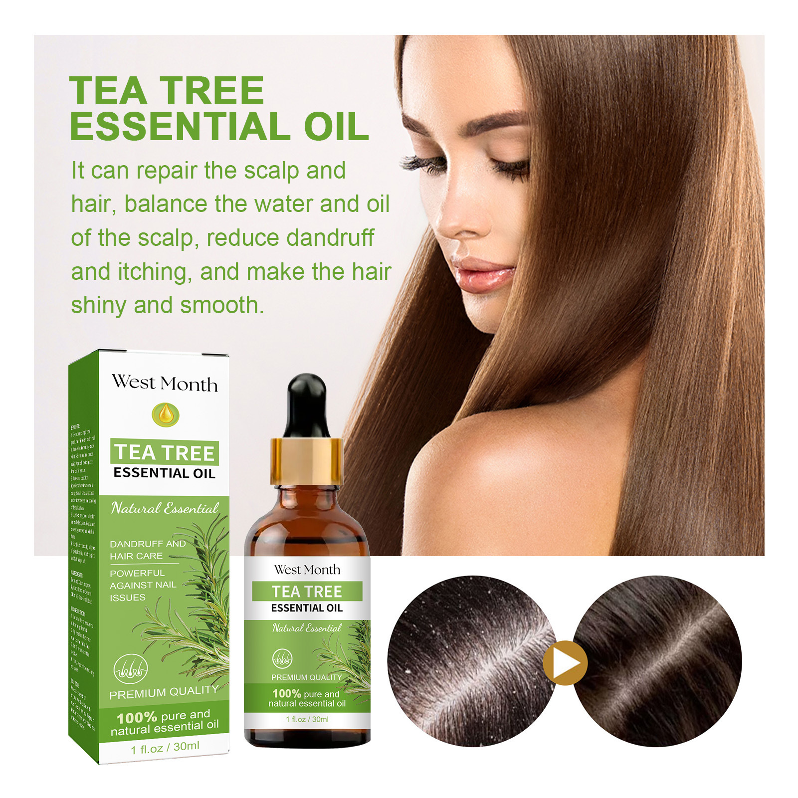 Siero all'olio essenziale di tea tree per capelli e pelle_voghion.com