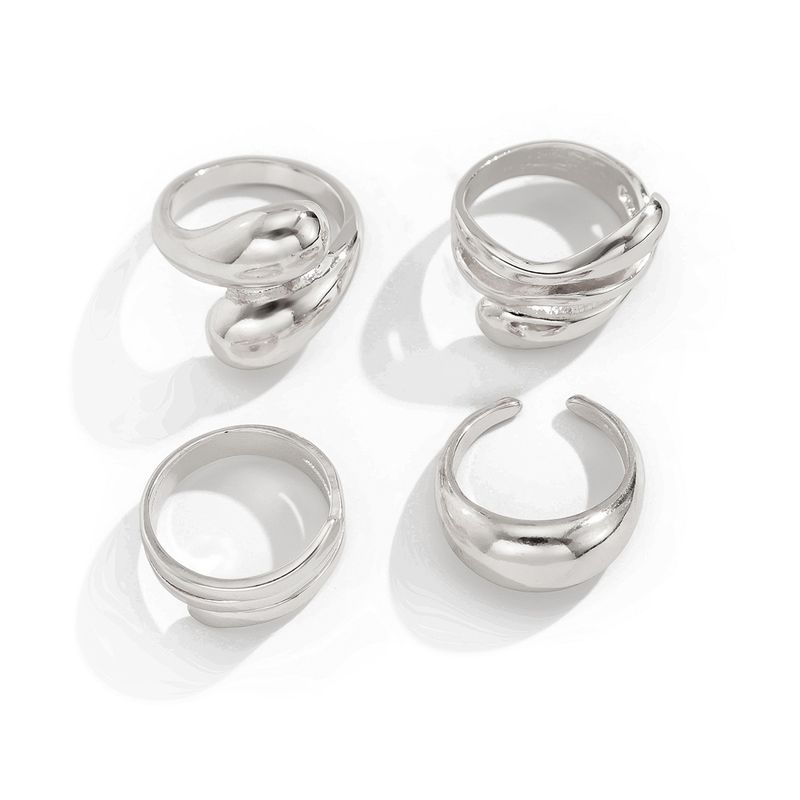 exaggerated Three Dimensional Striped Open Wide Versatile Cold Style Alloy Spring Bracelet Jewelry_voghion.com