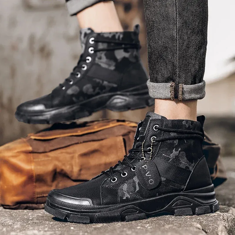 Herren Wanderschuhe Atmungsaktiv Camouflage Freizeit Stiefel_voghion.com