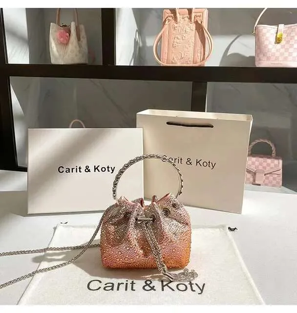 Glitter Shiny Dias Abend Metall Ring Griff Eimer Frauen Handtasche Hochzeit Party Kupplung Geldbörse Schulter Umhängetasche_voghion.com