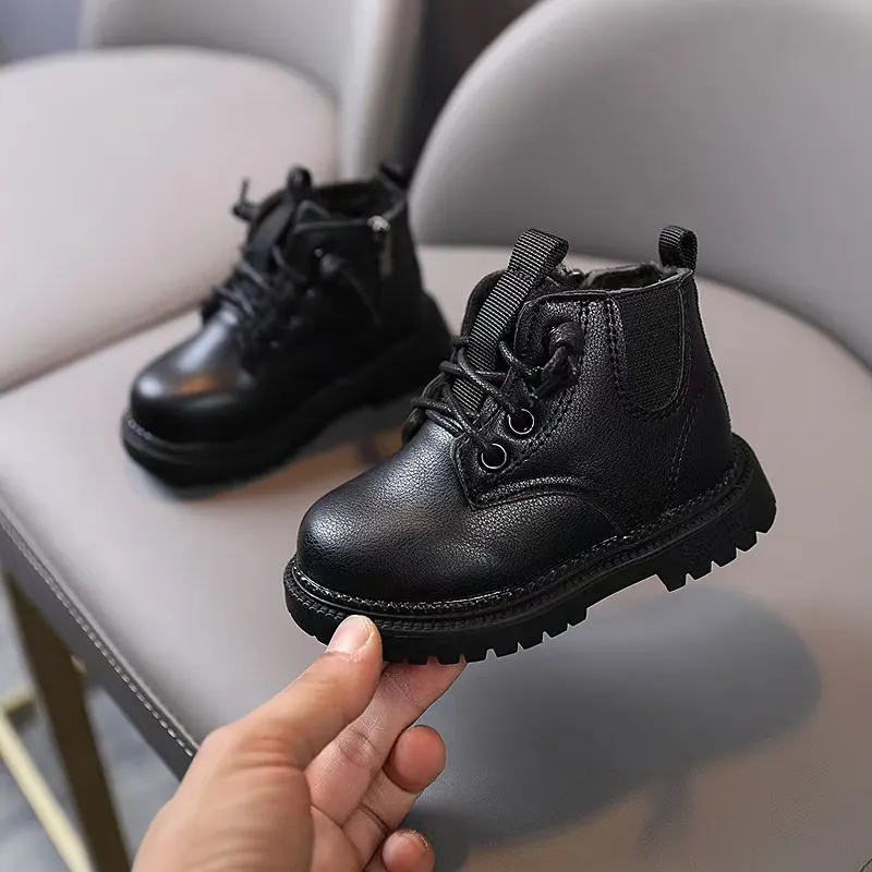 Stylish Children's Fleece Martin Snow Boots Cozy Durable Side-Zip Design for Boys and Girls Aged 1-5 Years_voghion.com